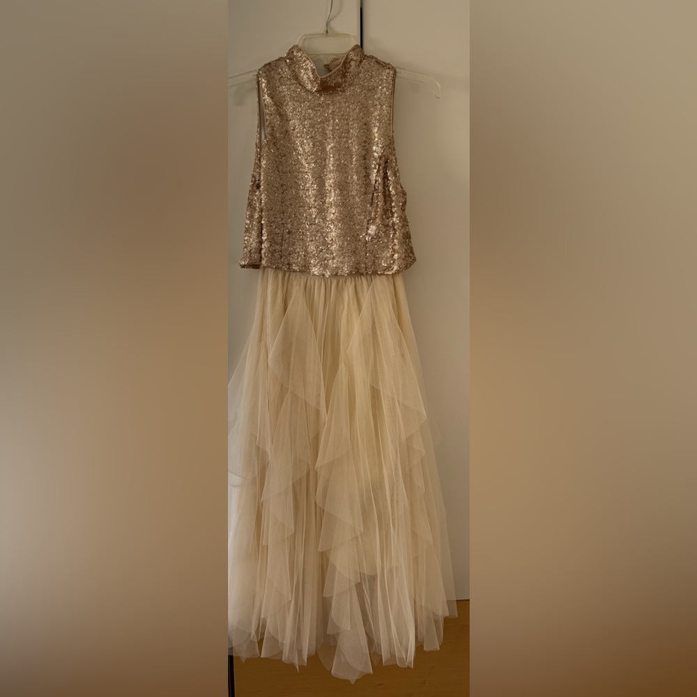 Honey and Rosie Sequin Dress with Cream ruffle skirt